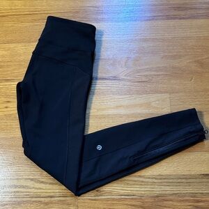 Lululemon Wunder Under Side Zip Leggings Size 4 Black